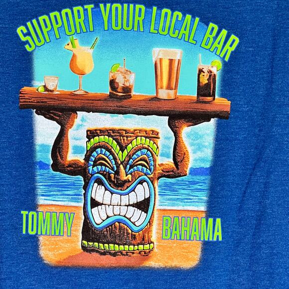 Tommy Bahama Support Your Local Bar Short Sleeve Graphic Tee Men's M Blue NWT - Picture 5 of 8